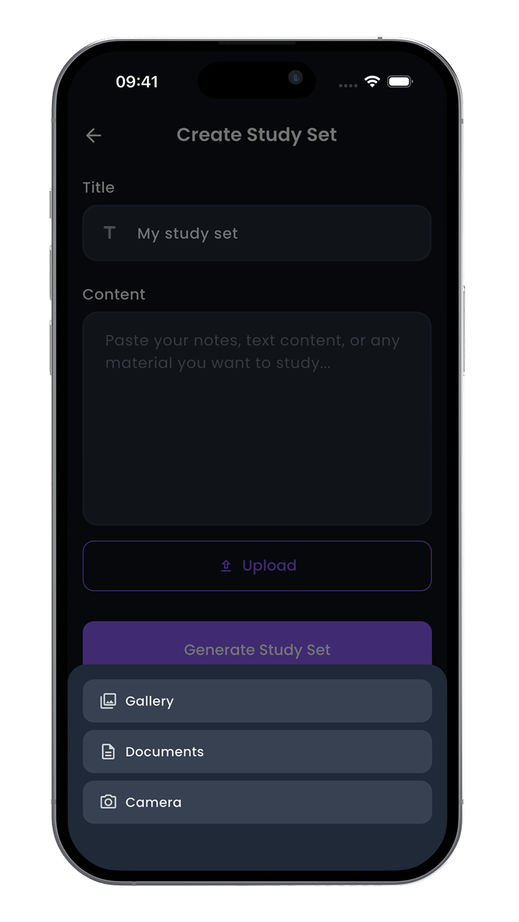 study Set feature screenshot